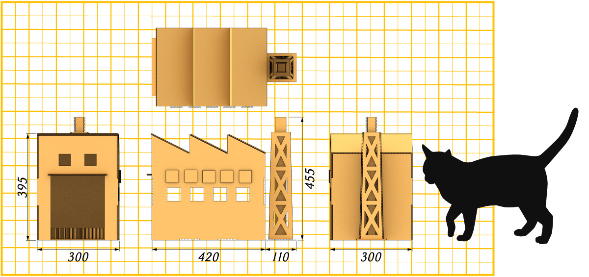 HWK 猫にささげる段ボール工作型紙